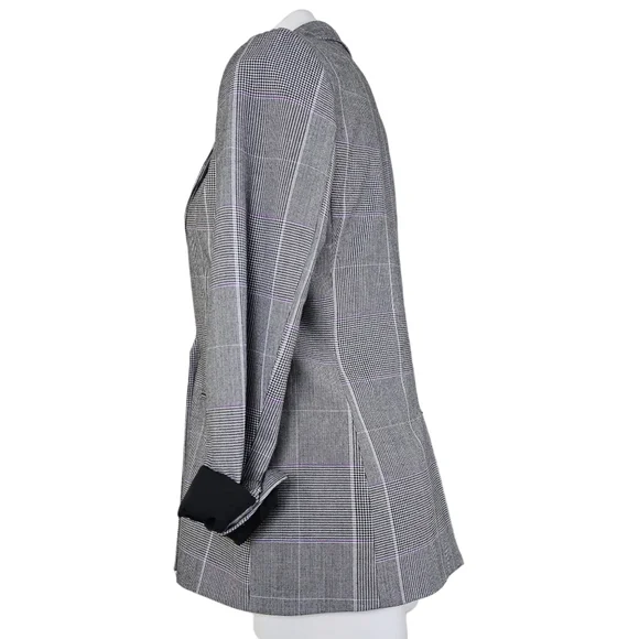 7th Avenue Design New York and Company Plaid Black White Blazer Women's Size 4 - Picture 5 of 16